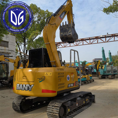 사용 된 Sany SY75C 7.5Ton 첨단 수압 시스템과 함께 작은 발굴기