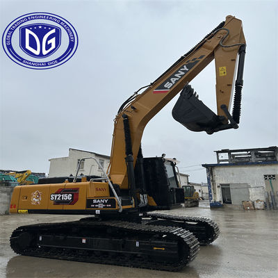 사용 된 Sany SY215 21.5Ton 크롤러 발굴기 저연료 엔진