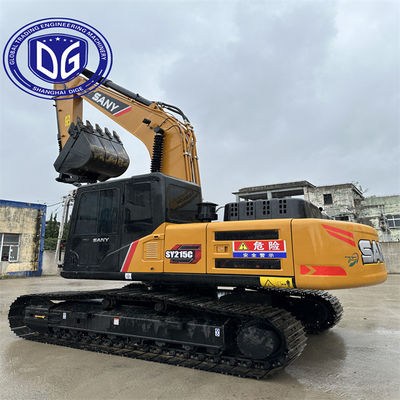 사용 된 Sany SY215 21.5Ton 크롤러 발굴기 저연료 엔진